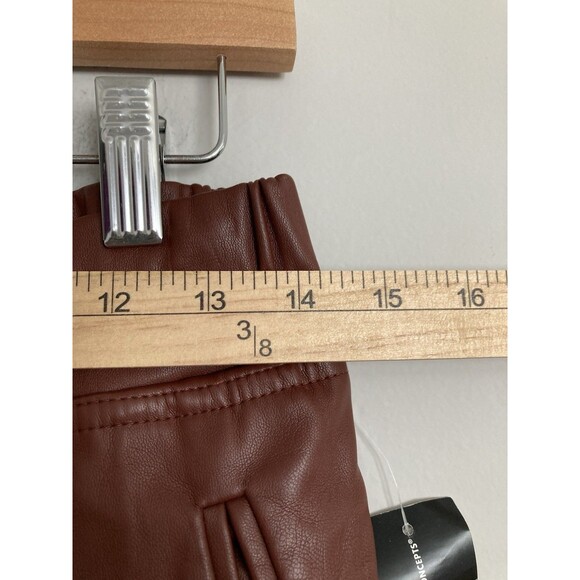 New INC Faux Leather Jogger Pants MEDIUM Cognac Brown Urban Boho - Picture 12 of 13